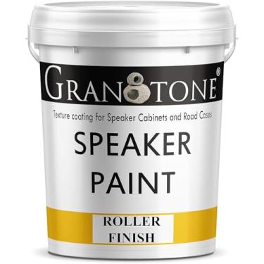 Imagem de GRANOTONE Tinta para alto-falante branca 1 galão revestimento de textura para armários de alto-falantes, estradas, metal e móveis | Aplicação de rolo | Acabamento à base de água | Solução profissional