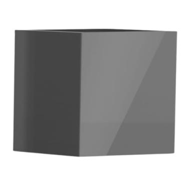 Imagem de Vaso Fibra De Vidro Quadrado Texas P 50cm Vietnamita Caixa Decoração (Cinza Escuro)