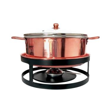 Imagem de Rechaud Cobre Puro Banho Maria 4 Litros Buffet Revestido