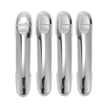 Imagem de INFINAUTO Acabamento da tampa da maçaneta da porta do carro, tampa do puxador da porta lateral para Nissan March Micra K13 2012-2017 ABS tom prateado, 1 conjunto