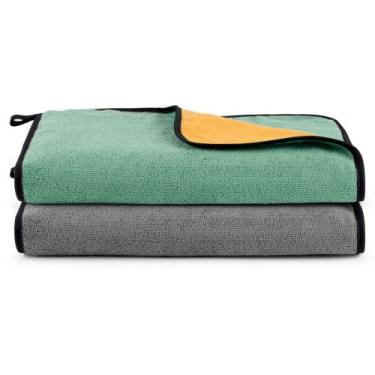 Imagem de Kit 02 Panos Flanela E Microfibra Dupla Face Toalha Para Limpeza Em Ge