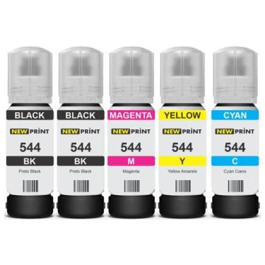 Imagem de 5x Tinta 544 Compatível Epson L3160 L3260 L1110 L1210 L3560 - New Prin