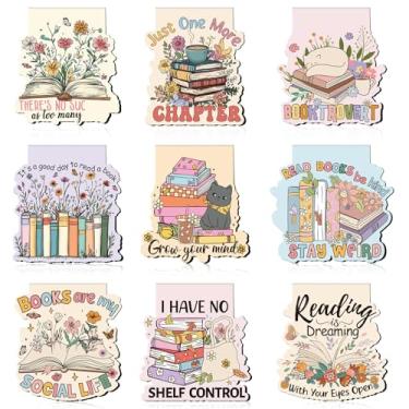 Imagem de Berirexrion Marcadores magnéticos para amantes de livros – 9 peças de marcadores de página bonitos para gatos, presentes engraçados, estéticos, flores, ímã para leitura, mulheres, leitoras,