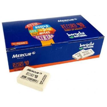 Imagem de Kit 40 Borracha De Apagar Branca Mercur Record 40 Escola