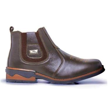 Imagem de botina Texas masculina Couro Bota Peão Moderno RC - Romacini, Café, 42