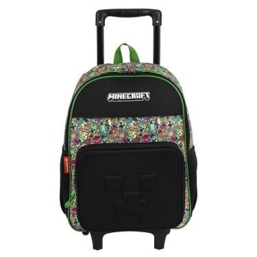 Imagem de Mochila De Rodinhas Escolar Minecraft X Funtage Sestini, Preto