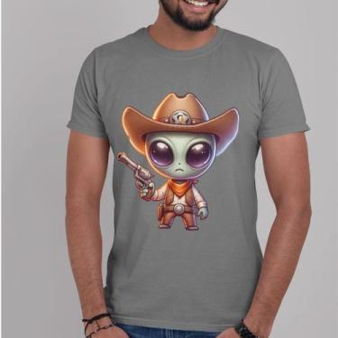 Imagem de Camiseta Masculina 100 Algodão Premium Estampa Cartoon Alien Xerife Gu