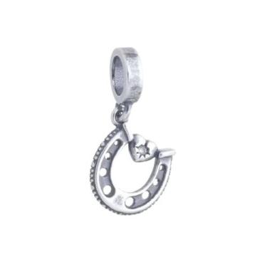 Imagem de Berloque Ferradura Coração  Sorte e Amor em Prata 925