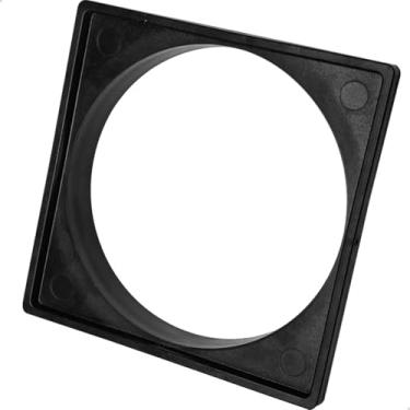Imagem de Dona D Cor, Caixilho Preto Fosco Porta Grelha De Plástico 10x10 Suporte Para Ralo Quadrado Porta Ralo 10cm Abs Banheiro Lavanderia Para Quintal Sacada