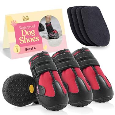 Imagem de Pitpet Sapatos Impermeáveis Para Cães - Sapatos Com Design Elegante Para Cães - Botas Para Cães Com Sola De Borracha Antiderrapante Protegem As Patas Do Pavimento Quente Ou Frio, Botinhas Para Cães