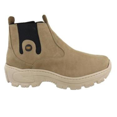 Imagem de Botina Masculina Bota Couro Sola Leve Agro Areia - Ketter Boots, Areia