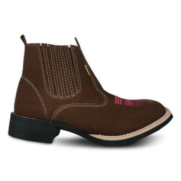 Imagem de Botina Feminina Country Cano Curto Couro Trabalho Rodeio Top (Terra, BR, Adulto, Numérico, 34)