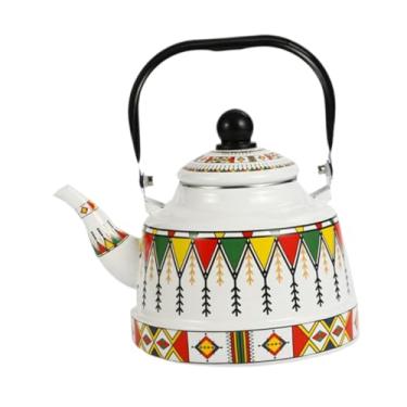 Imagem de Bothyi Chaleira de Esmalte, Chaleira de água Quente, 1.7L com Alça de Alça de Chaleira de Fogão Elegante Panela de Esmalte de Folha Solta para Ferver água