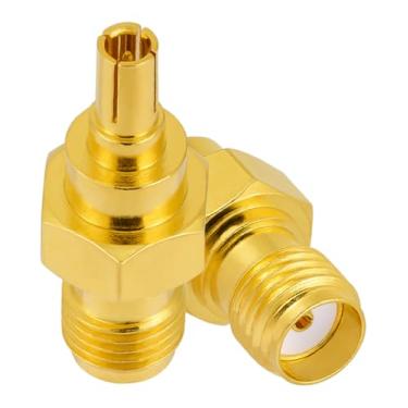 Imagem de POBADY 2PCS SMA Fêmea para CRC9 Macho Adaptador de Antena 50 Ohm SMA para CRC9 RF Coaxial Adaptador de Alta Frequência Full Copper para Adaptador de Antena WiFi Placa de Rede Dispositivos Sem Fio