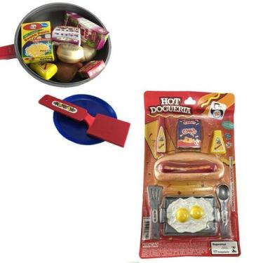Imagem de Kit Hot Dogueria + Brinquedo Frigideira Gourmet De Plástico 18 Peças -