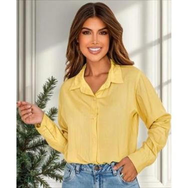 Imagem de Camisa feminina social manga longa para look alfaiataria presente ideal-Feminino