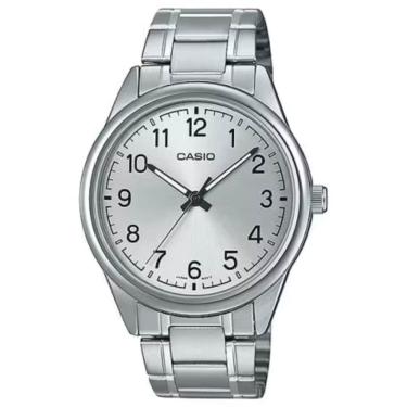 Imagem de Relógio de Pulso Casio Masculino Aço Inóx Analógico Quartz Prova Dágua 30 Metros Redondo Casual Prata MTP-V005D-7B4UDF