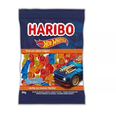 Imagem de Bala Gelatina Hot Wheels Fruta Haribo 80g