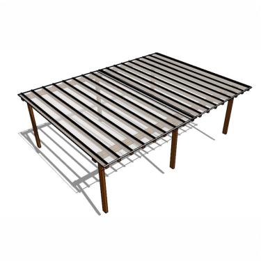 Imagem de Kit Policarbonato Branco 4mm 8,00m X 6,00m - Perfis Naturais