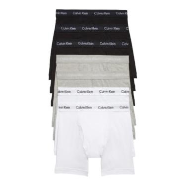 Imagem de Cueca boxer Calvin Klein de algodão elástico para homens, pacote com 7