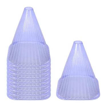 Imagem de Ioensy 10 peças cloches de jardim para plantas sino jarra cloches ao ar livre mini proteção contra estufa contra, geada, sino de tampas de planta, Transparente Roxo, 23cmx19cm