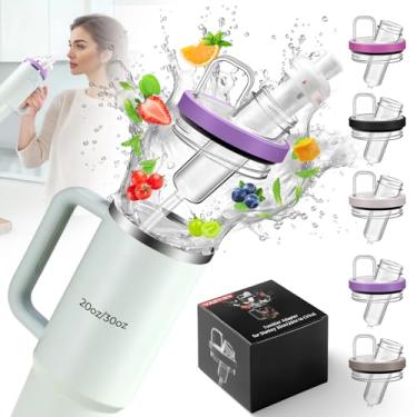 Imagem de Vartiey Adaptador Compatível Com Copos Stanley Quencher H2.0 De 30 Oz/20 Oz E Cartuchos De Sabores Cirkul, Adaptador Para Usar Seus Cartuchos De Sabor Com Seu Copo, Design À Prova De Vazamentos, Sil