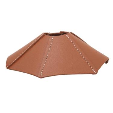 Imagem de Lamp Shade Leather marrom design retrô Acessórios de iluminação de retalhos para luminárias de luminárias externas de bulbo pendurado em abajur decorativo iluminação difusa