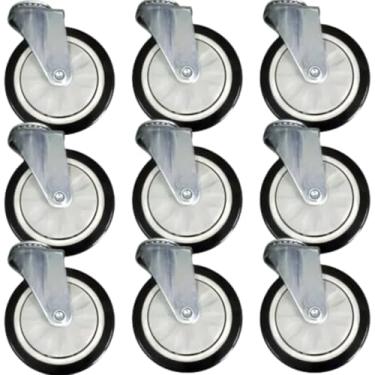 Imagem de Rodízio Giratório para Carrinho de Supermercado, Kit Com 10 Unidades, Roda 412