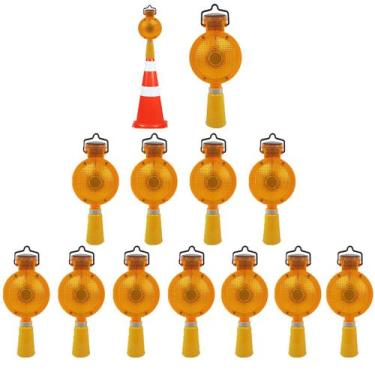 Imagem de Sinalizador Viario Solar Kit 12 Uni Sinalizaçao Cone Rua Estrada Segur