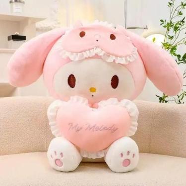 Imagem de Travesseiro de Pelúcia Kuromi Sanrio 25cm - Brinquedo Anime, Um, 20-25