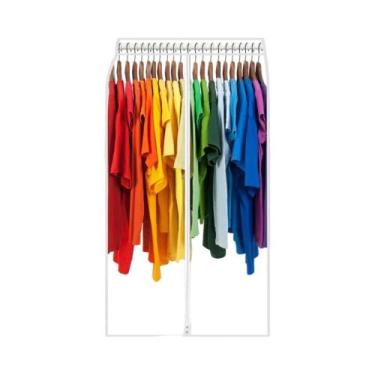 Imagem de Capa para Roupas 3D PEVA - Guarda-Roupa com Proteção Contra Poeira, Tr