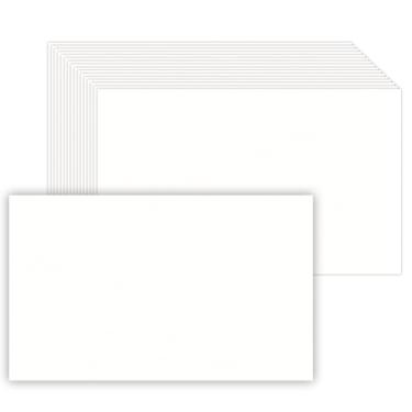 Imagem de Pacote com 50, 13 x 21 cm, papel branco branco para cartolina, papel grosso - 36 kg, papel para impressora de cartões planos para fazer seus convites, notas, saudações, cartões de mesa – escrever,