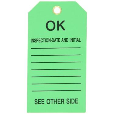 Imagem de Brady 86682 14 cm de altura, 7,6 cm de largura, cartolina B-853, etiqueta de andaime preta na cor verde (pacote com 100)