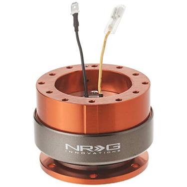 Imagem de NRG Innovations Adaptador de liberação rápida para volante Gen 2.0 com 6 furos com parafusos de montagem (corpo laranja/anel cromado de titânio), NRG-SRK-200OR