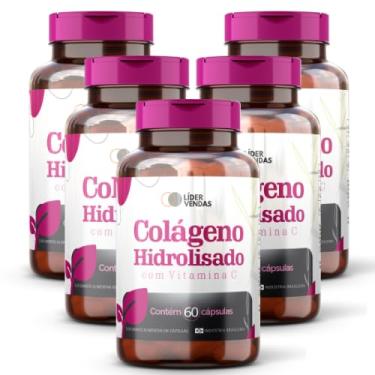 Imagem de Colágeno Hidrolisado com Vitamina C. - 1g com 60 cápsulas - 5 potes
