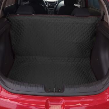 Imagem de Capa Protetora de Carro 108x110 Porta Malas Pet Cachorros Matelado Impermeável Pequeno Preto
