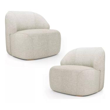 Imagem de Kit 2 Poltronas Organica Eloa Linho Bege - Londrilar