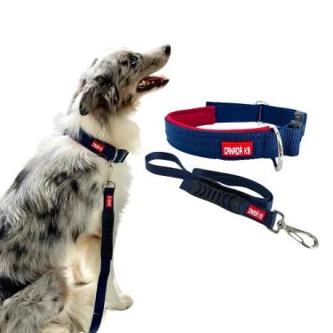 Imagem de Conjunto Coleira com Trava de Segurança P + Guia para Cachorro - Canad