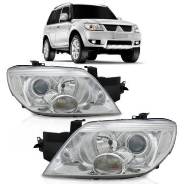 Imagem de Farol mitsubishi airtrek 2004 á 2008 pajero tr4 2010 á 2014 cromado - 