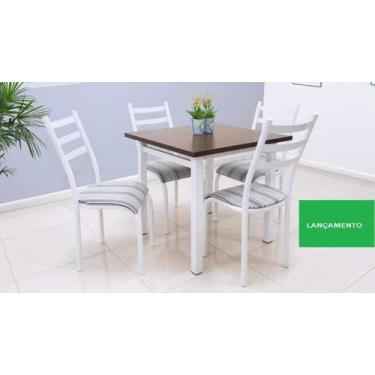 Imagem de MESA DE JANTAR cozinha com 4 CADEIRAS Lis quadrada 80cm x 80cm TAMPO M
