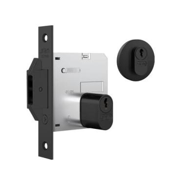 Imagem de Fechadura Stam 1006 Porta de Correr  Roseta Redonda  Preto