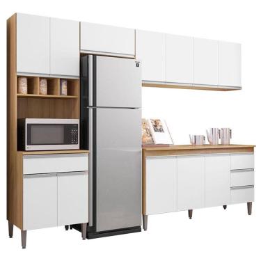 Imagem de Cozinha com Balcão e Tampo 160cm Andréia Amêndoa Branco - AJL