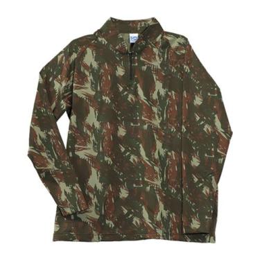 Imagem de Camiseta masculina com proteção u.v de manga longa com zíper - BellaPe