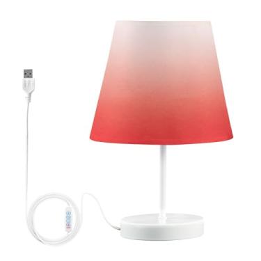 Imagem de Joisal Lâmpadas modernas gradientes vermelhas para mesa de cabeceira com porta USB, luminária para sala de estar