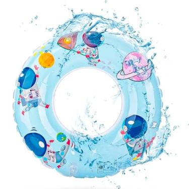 Imagem de Boia Inflável Piscina Infantil Azul Astronauta 60 cm Para Meninos Para Piscina Infantil