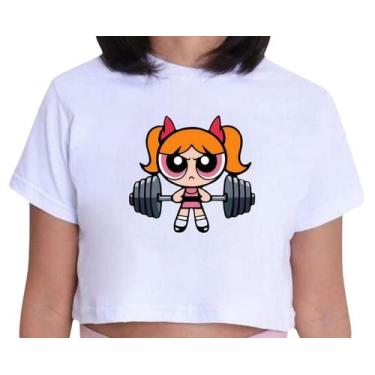 Imagem de Cropped Infantil Blusa Geek Manga Curta Estampa Meninas Poderosas Flor