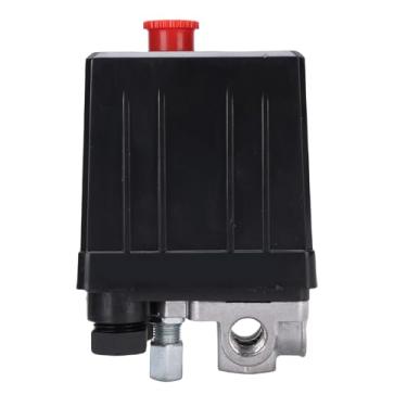 Imagem de Substituição Válvula de Controle Chave de Pressão do Compressor de Ar, 240V 15A 4 Orifícios Interruptor de Pressão de Ajuste Efetivo para Compressor de Ar de 90 a 120 Psi