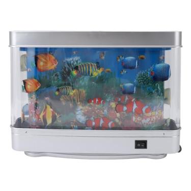 Imagem de Lâmpada Decorativa de Aquário Imagens Em Movimento Fascinantes Luz Noturna de Movimento de Tanque de Peixes Artificial Luz Noturna de Aquário Sensorial Com Peixes Em Movimento