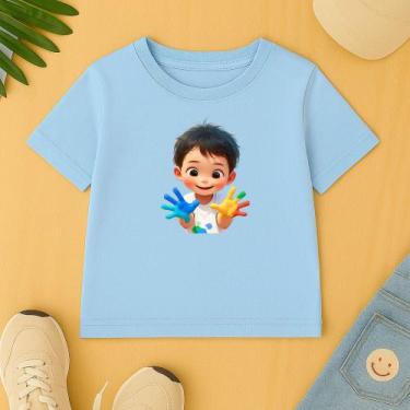 Imagem de Camiseta Unissex Infantil Estamp Meninino Autista Escola Creche Respei