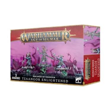 Imagem de Games Workshop Tzeentch Arcanites: Tzaangor Enlightened - 3 Miniatures, Bases, Arcane Tools, Heads, Discs, Plumes of Flame - Adult, 18+ - TABLETOP GAME - Miniature Wargame